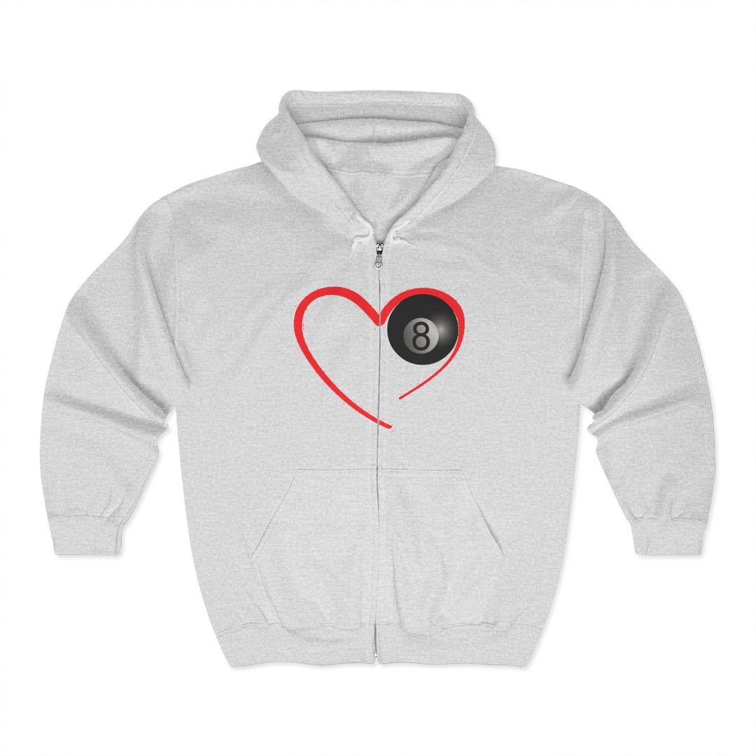 Red Line Love - 8 Ball - Full Zip Hoodie - BFLY BILLIARDS