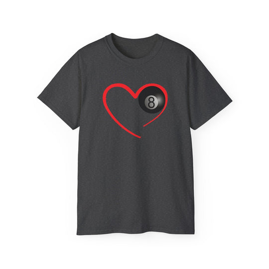 Red Line Love - 8 Ball - Unisex Cotton T-Shirt - BFLY BILLIARDS