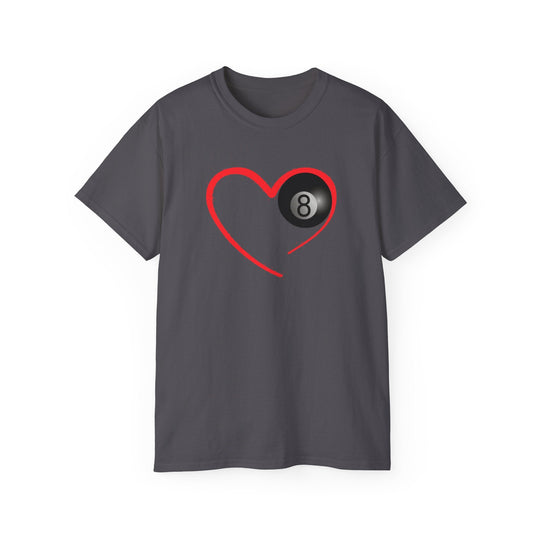 Red Line Love - 8 Ball - Unisex Cotton T-Shirt - BFLY BILLIARDS