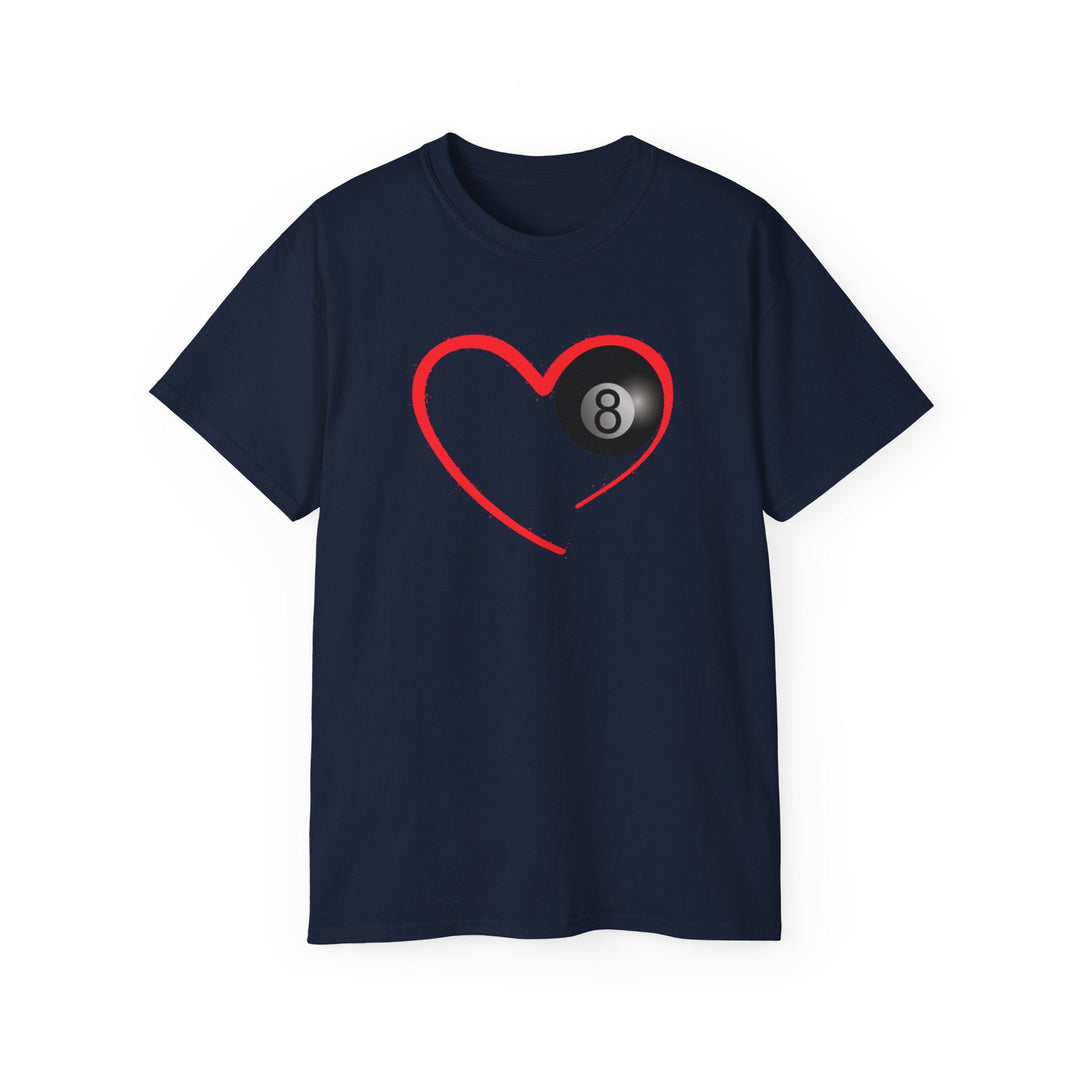 Red Line Love - 8 Ball - Unisex Cotton T-Shirt - BFLY BILLIARDS