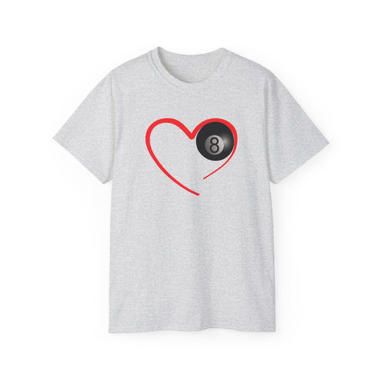 Red Line Love - 8 Ball - Unisex Cotton T-Shirt - BFLY BILLIARDS