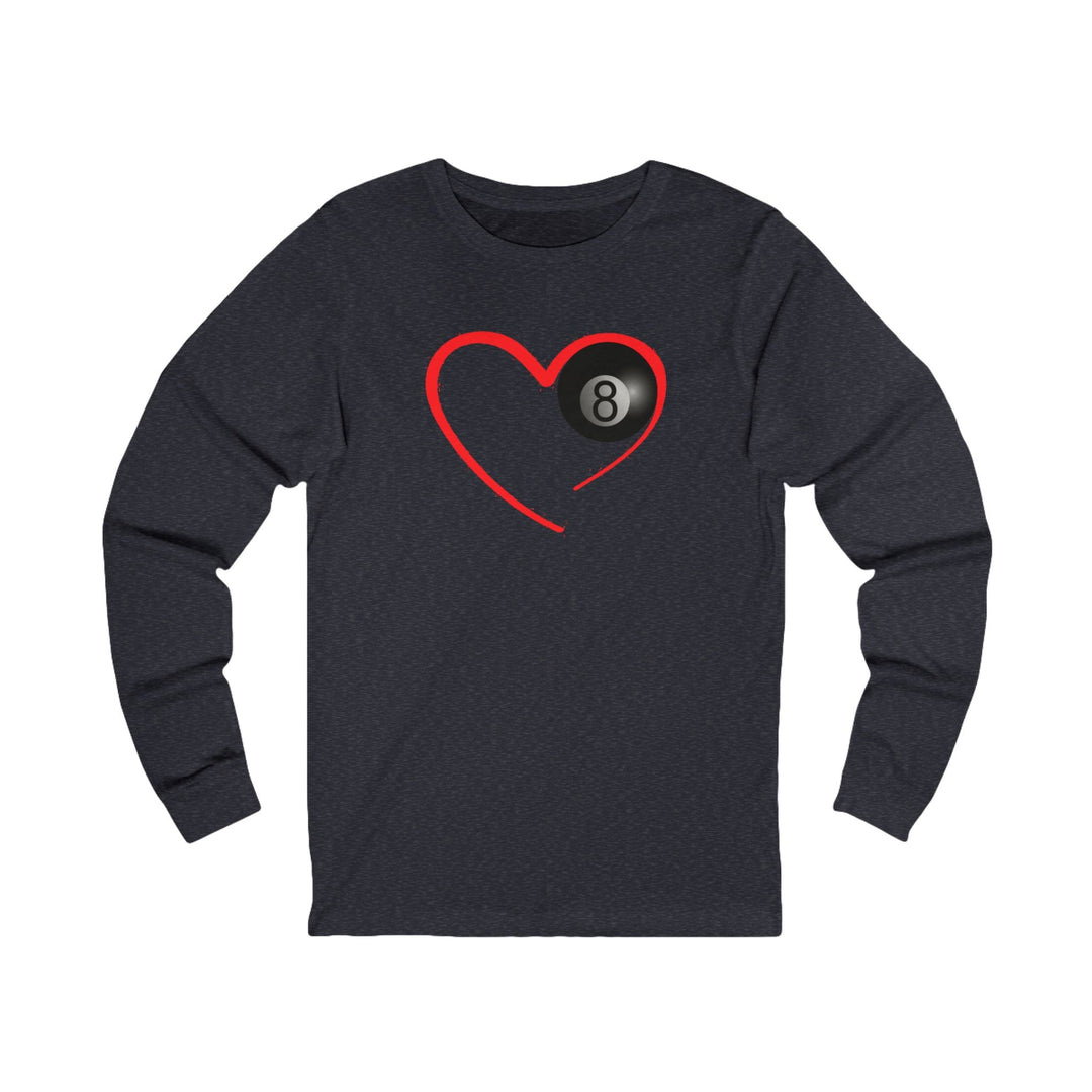 Red Line Love - 8 Ball - Unisex Long Sleeve Tee - BFLY BILLIARDS