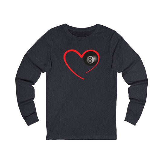Red Line Love - 8 Ball - Unisex Long Sleeve Tee - BFLY BILLIARDS