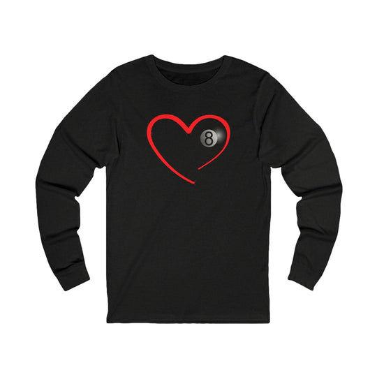 Red Line Love - 8 Ball - Unisex Long Sleeve Tee - BFLY BILLIARDS