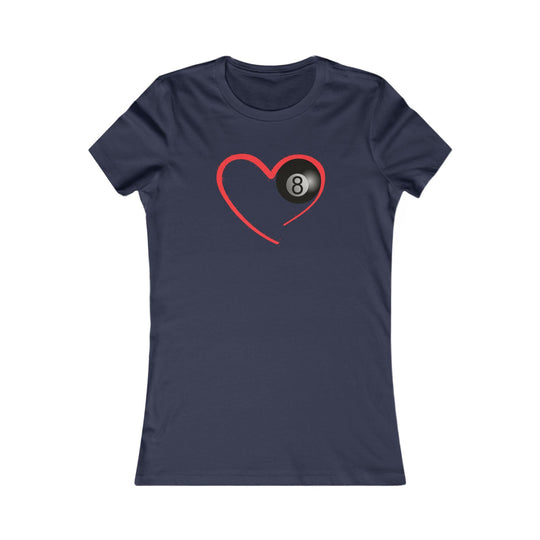 Red Line Love - 8 Ball - Women's Fitted Tee - BFLY BILLIARDS