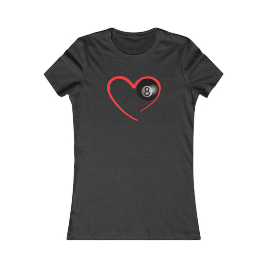 Red Line Love - 8 Ball - Women's Fitted Tee - BFLY BILLIARDS