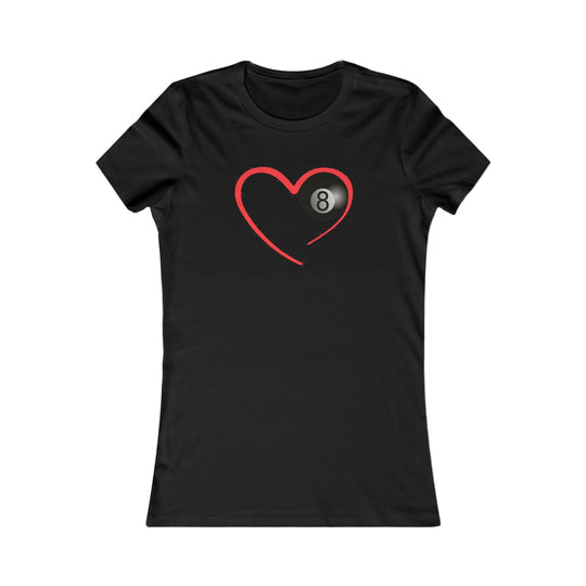 Red Line Love - 8 Ball - Women's Fitted Tee - BFLY BILLIARDS