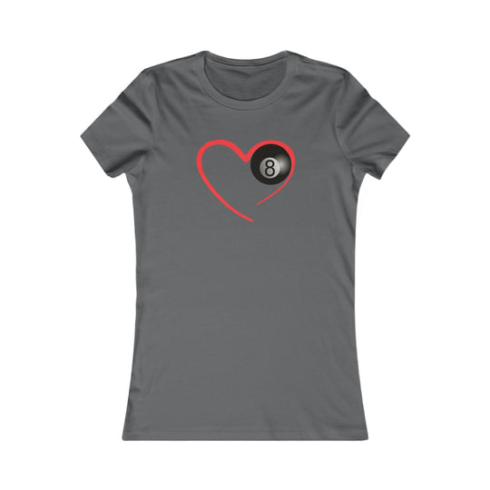 Red Line Love - 8 Ball - Women's Fitted Tee - BFLY BILLIARDS