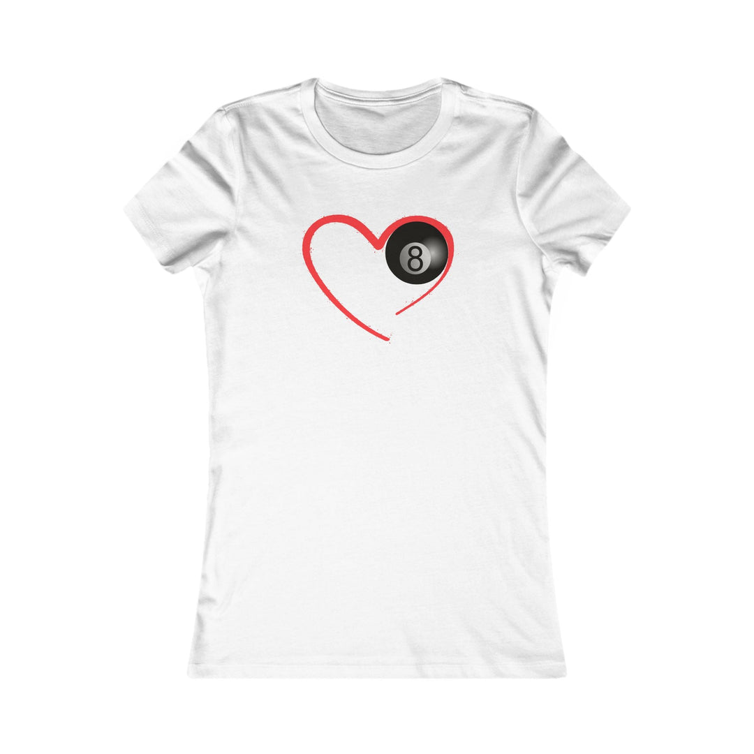 Red Line Love - 8 Ball - Women's Fitted Tee - BFLY BILLIARDS