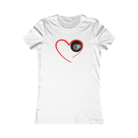 Red Line Love - 8 Ball - Women's Fitted Tee - BFLY BILLIARDS