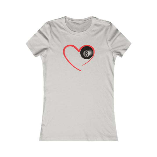 Red Line Love - 8 Ball - Women's Fitted Tee - BFLY BILLIARDS