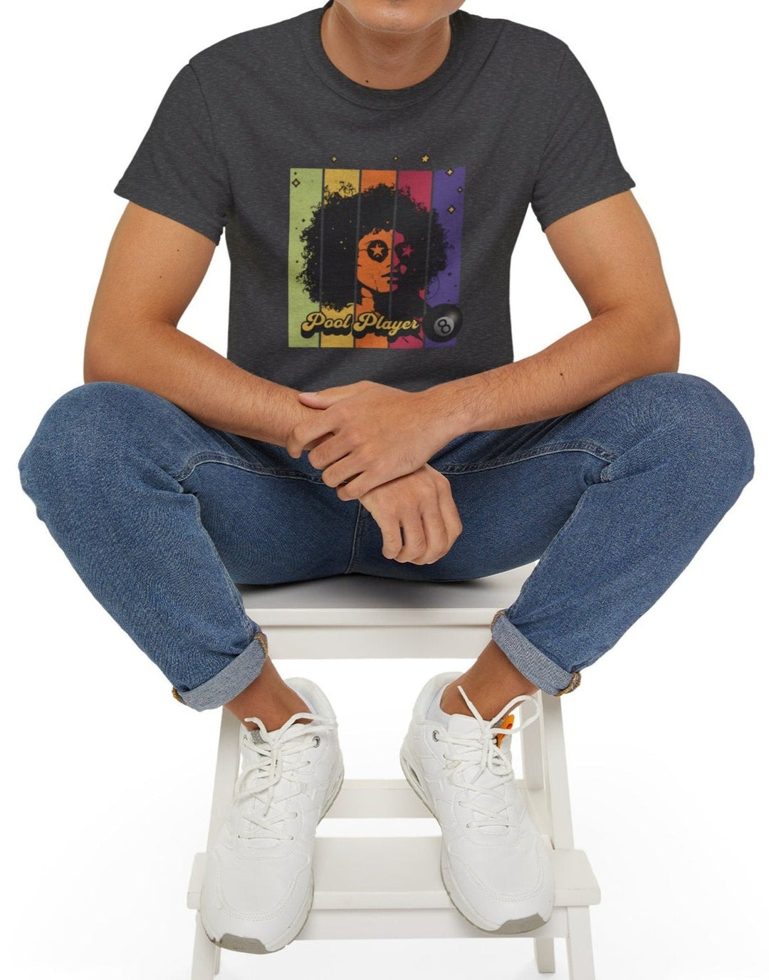 Retro Star Pool Player - Cotton T - Shirt - BFLY BILLIARDS