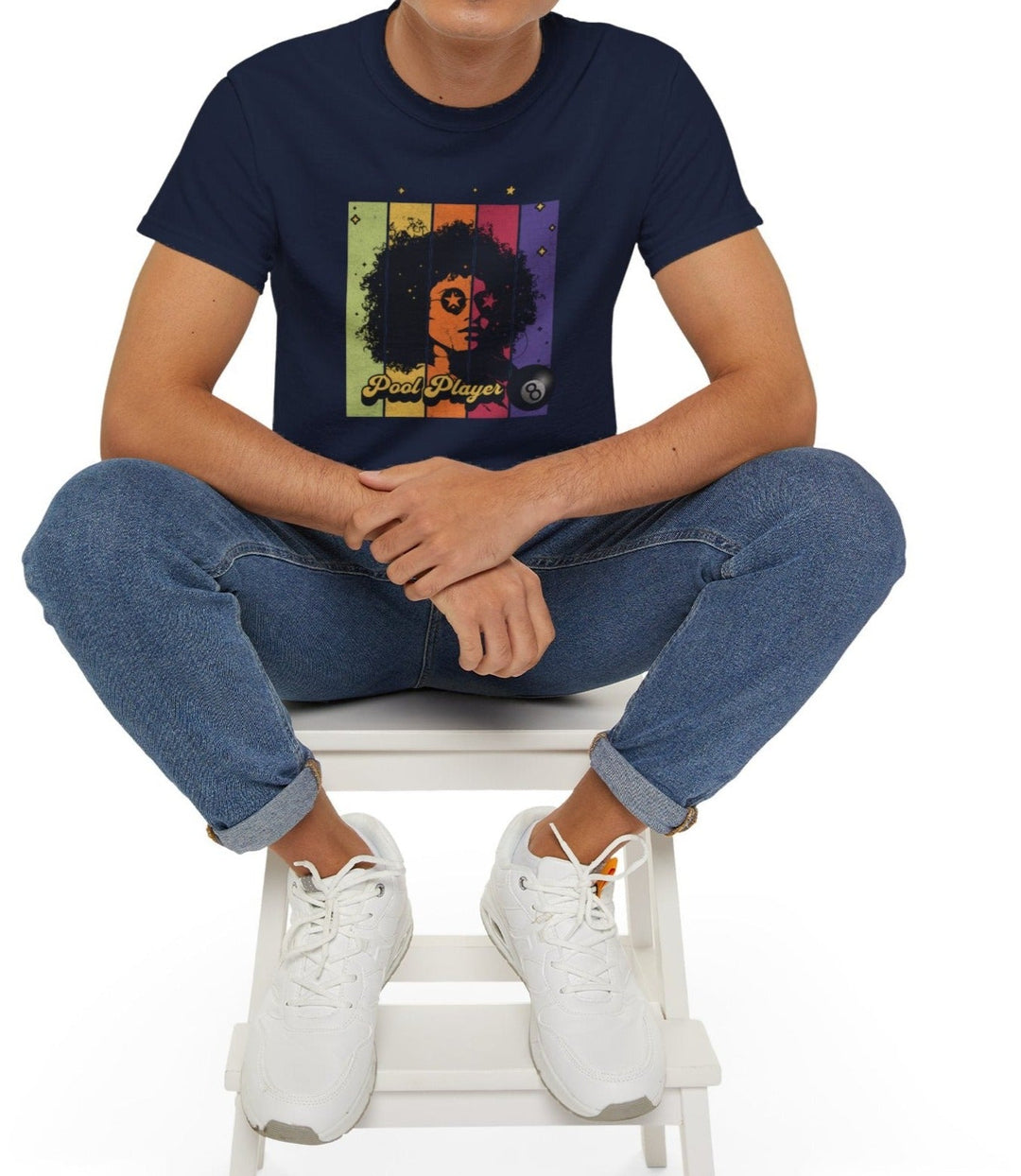 Retro Star Pool Player - Cotton T - Shirt - BFLY BILLIARDS