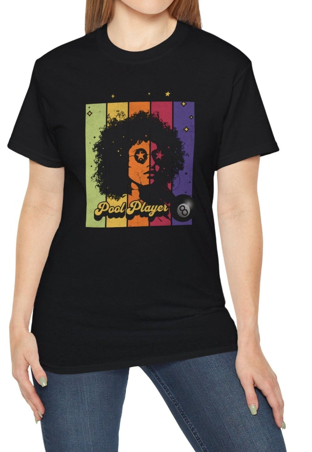 Retro Star Pool Player - Cotton T - Shirt - BFLY BILLIARDS