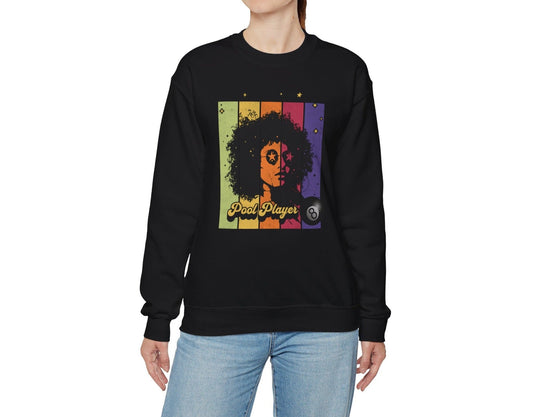 Retro Star Pool Player - Crewneck Sweatshirt - BFLY BILLIARDS