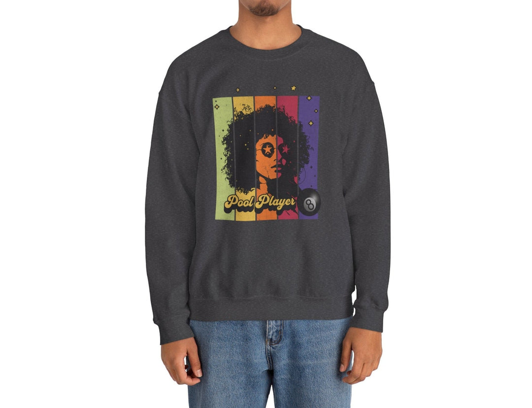 Retro Star Pool Player - Crewneck Sweatshirt - BFLY BILLIARDS