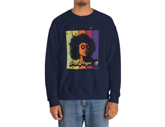 Retro Star Pool Player - Crewneck Sweatshirt - BFLY BILLIARDS
