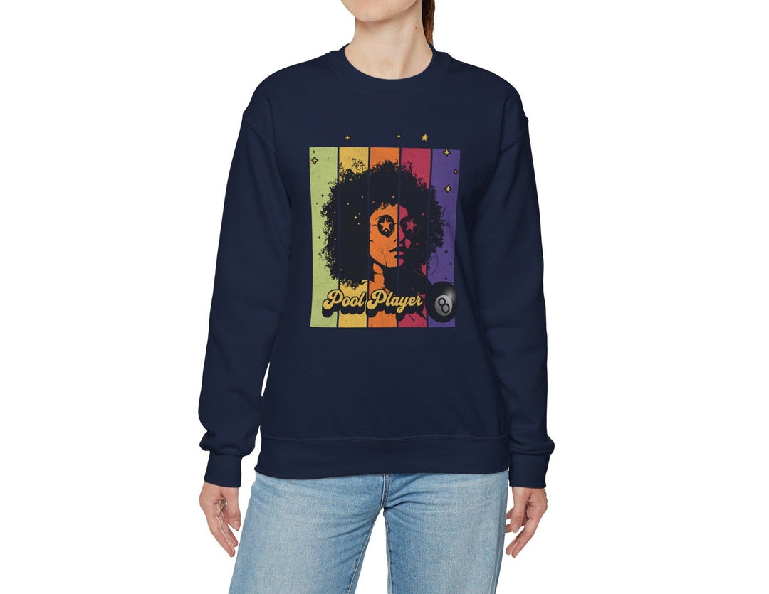 Retro Star Pool Player - Crewneck Sweatshirt - BFLY BILLIARDS