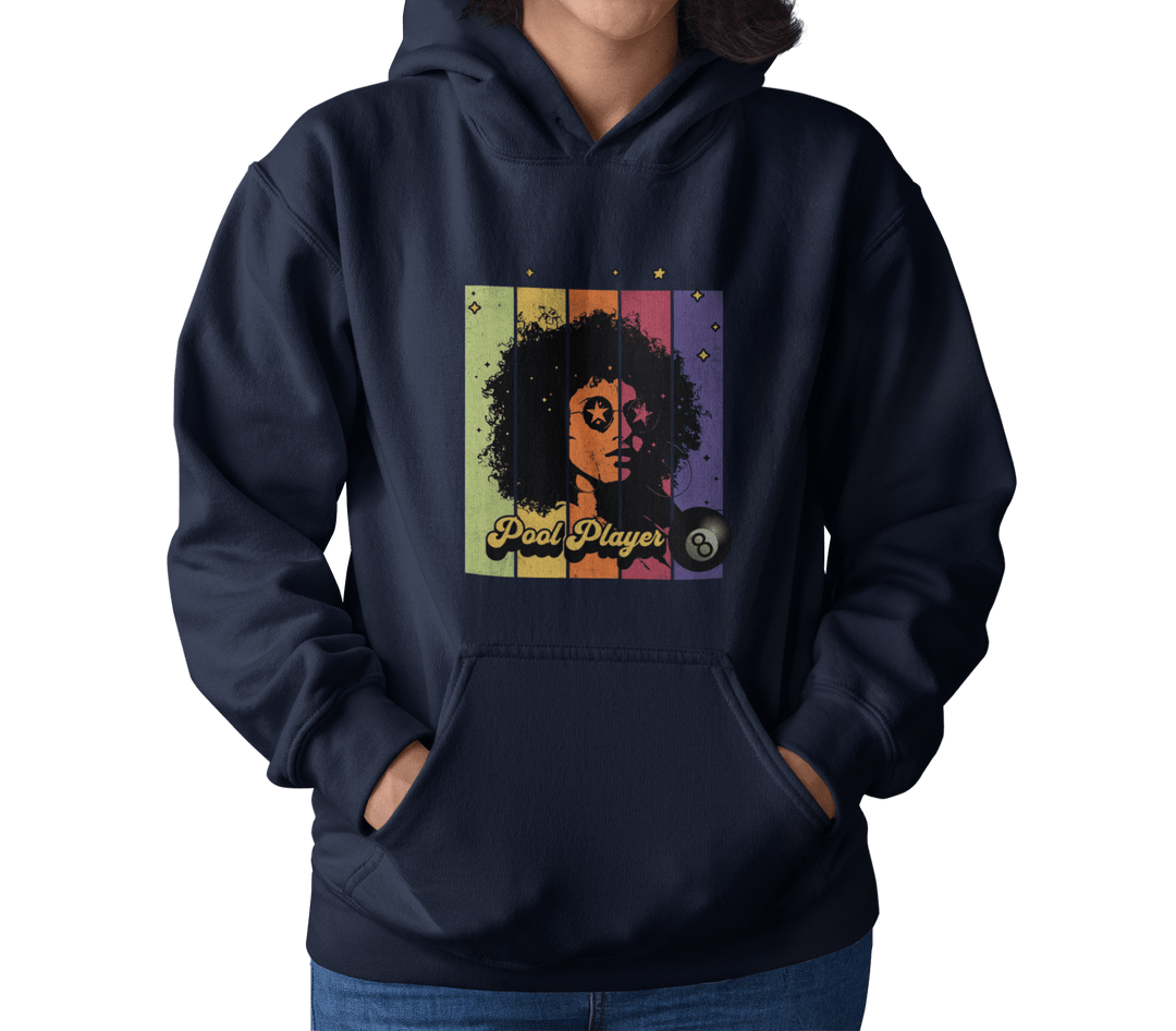 Retro Star Pool Player - Pullover Hoodie - BFLY BILLIARDS