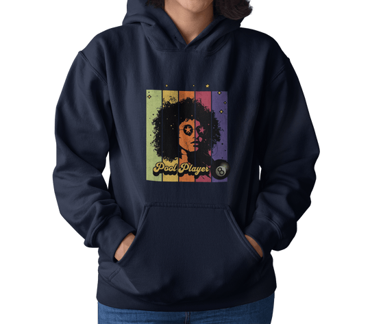 Retro Star Pool Player - Pullover Hoodie - BFLY BILLIARDS