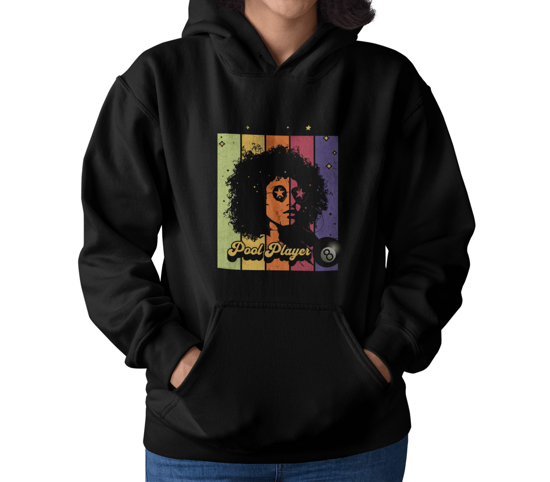 Retro Star Pool Player - Pullover Hoodie - BFLY BILLIARDS