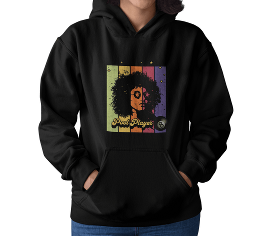 Retro Star Pool Player - Pullover Hoodie - BFLY BILLIARDS