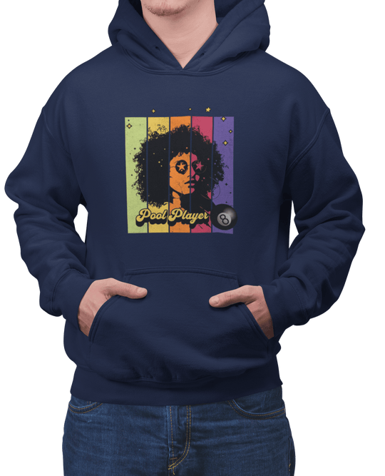 Retro Star Pool Player - Pullover Hoodie - BFLY BILLIARDS