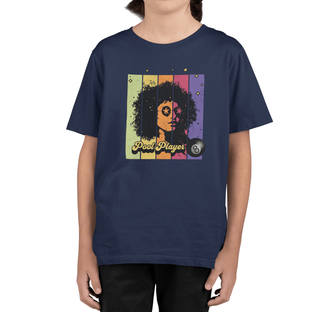 Retro Star Pool Player - Youth Cotton Tee - BFLY BILLIARDS