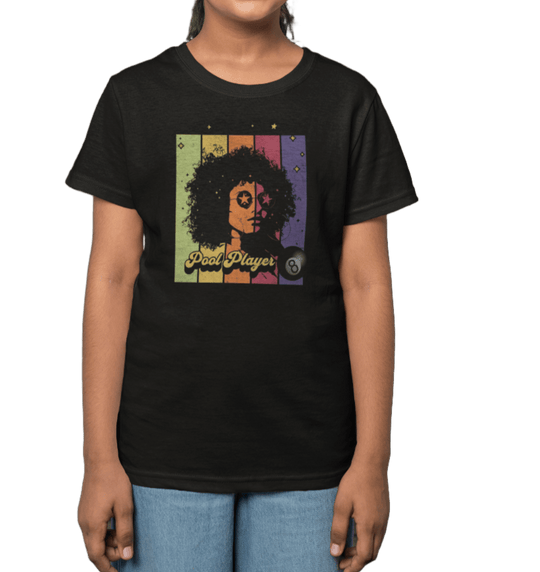 Retro Star Pool Player - Youth Cotton Tee - BFLY BILLIARDS