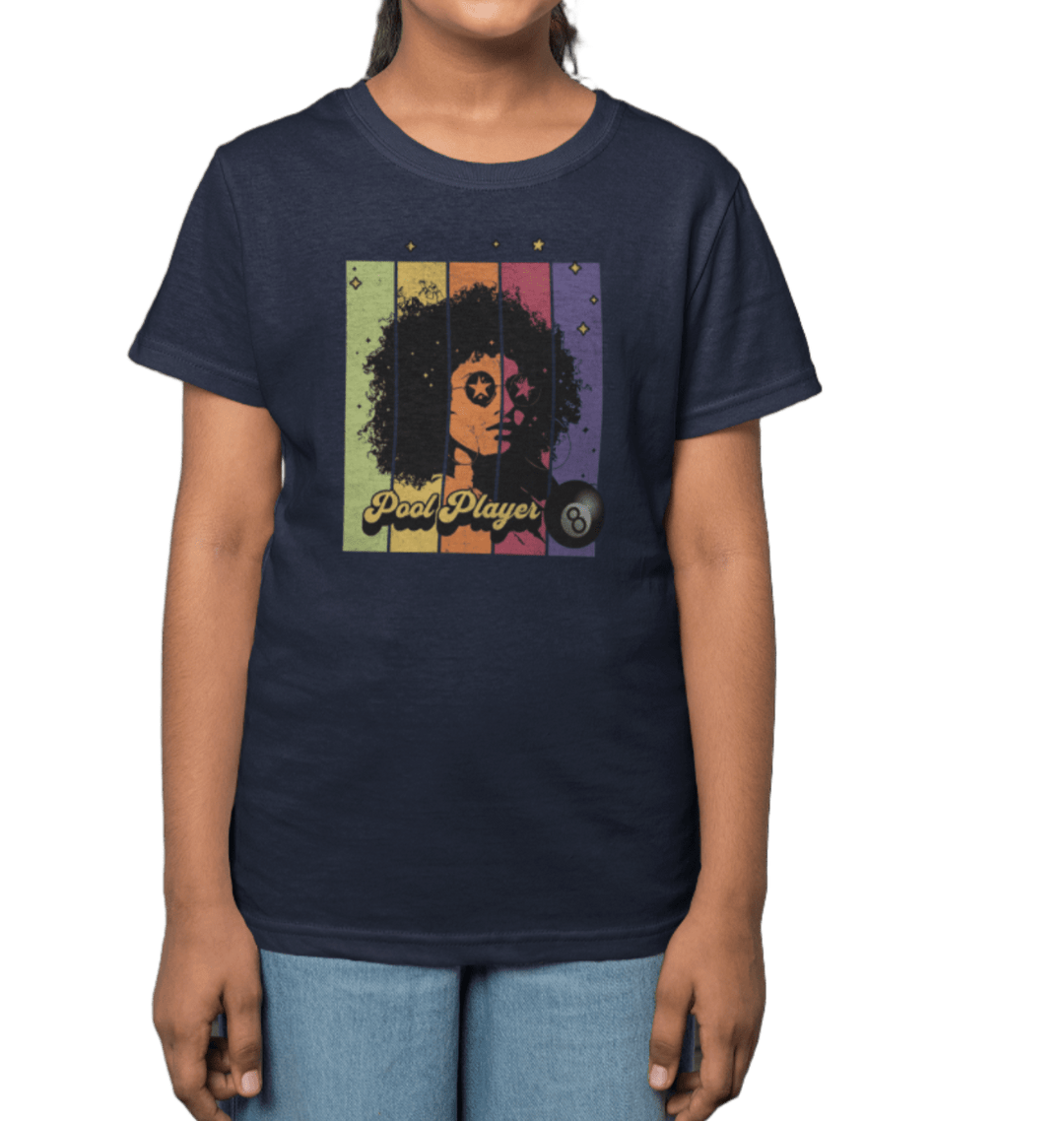 Retro Star Pool Player - Youth Cotton Tee - BFLY BILLIARDS