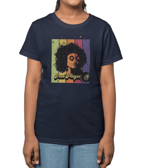 Retro Star Pool Player - Youth Cotton Tee - BFLY BILLIARDS