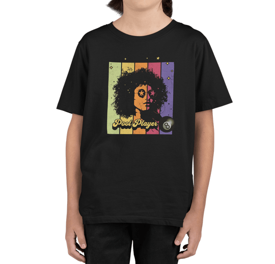 Retro Star Pool Player - Youth Cotton Tee - BFLY BILLIARDS