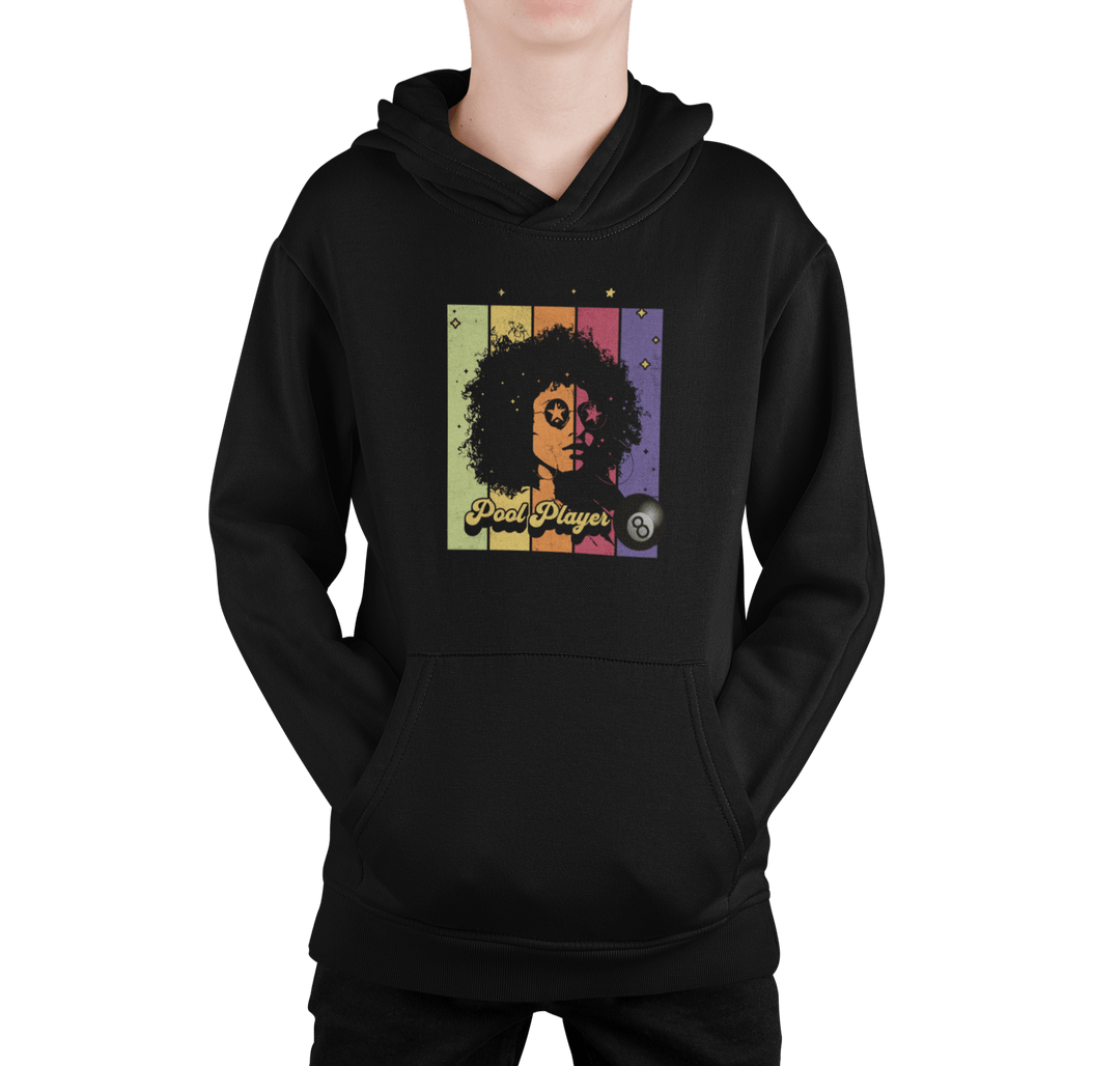 Retro Star Pool Player - Youth Hoodie - BFLY BILLIARDS
