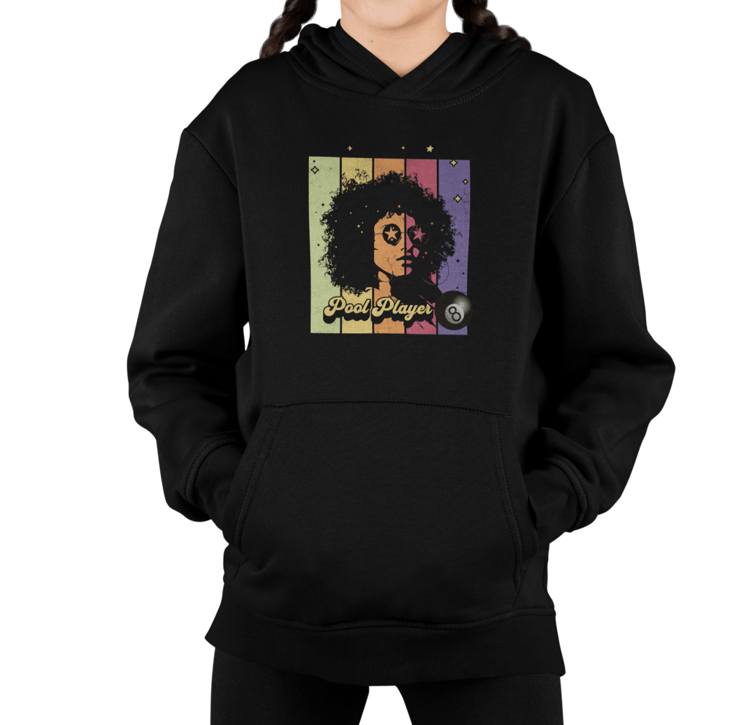 Retro Star Pool Player - Youth Hoodie - BFLY BILLIARDS