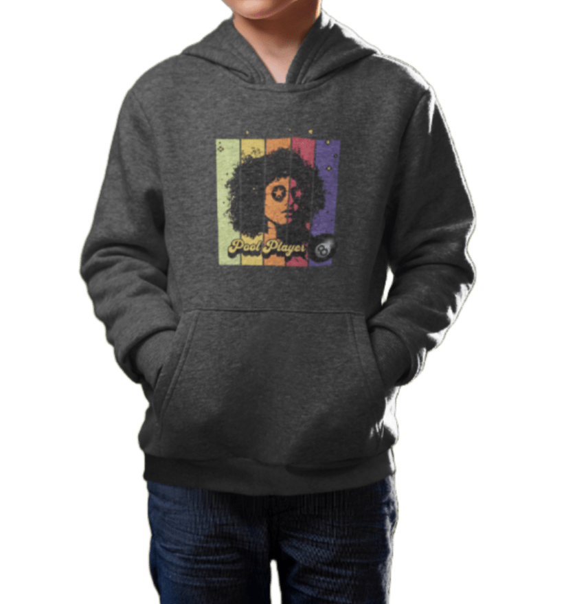 Retro Star Pool Player - Youth Hoodie - BFLY BILLIARDS