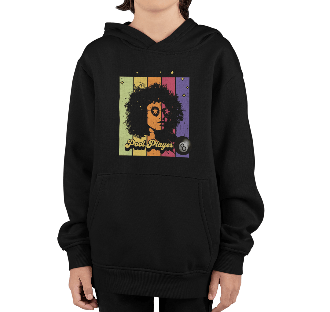 Retro Star Pool Player - Youth Hoodie - BFLY BILLIARDS