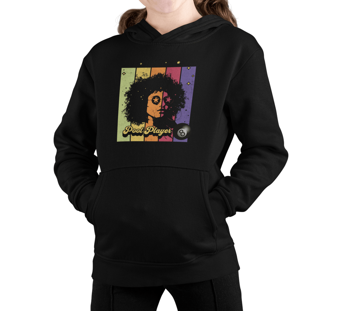 Retro Star Pool Player - Youth Hoodie - BFLY BILLIARDS