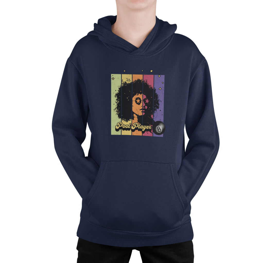 Retro Star Pool Player - Youth Hoodie - BFLY BILLIARDS