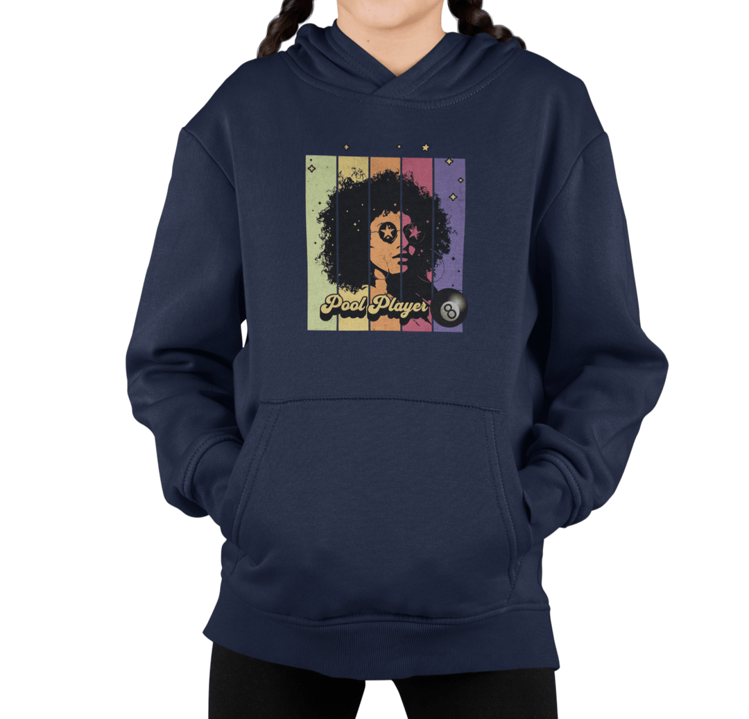 Retro Star Pool Player - Youth Hoodie - BFLY BILLIARDS