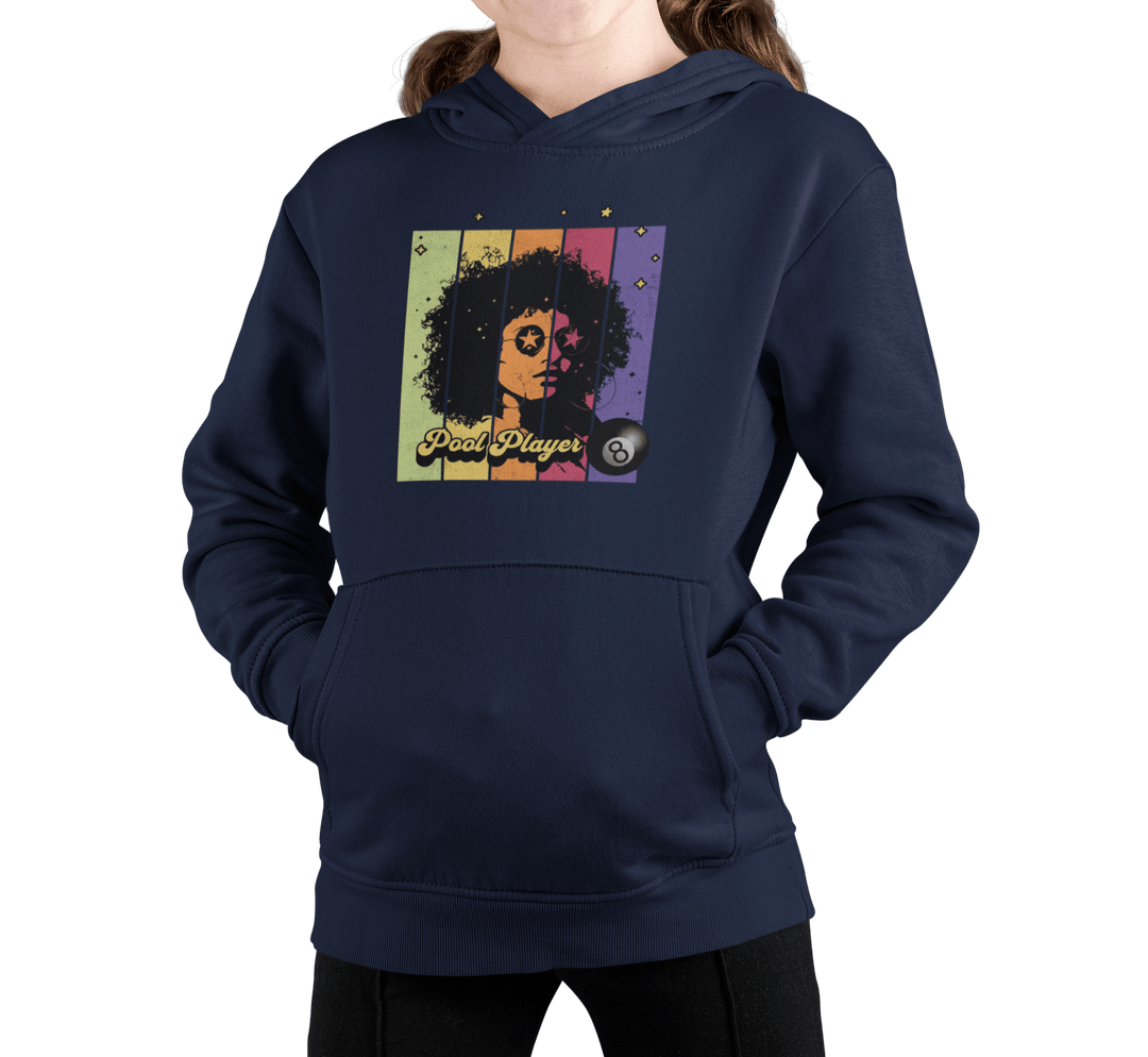 Retro Star Pool Player - Youth Hoodie - BFLY BILLIARDS