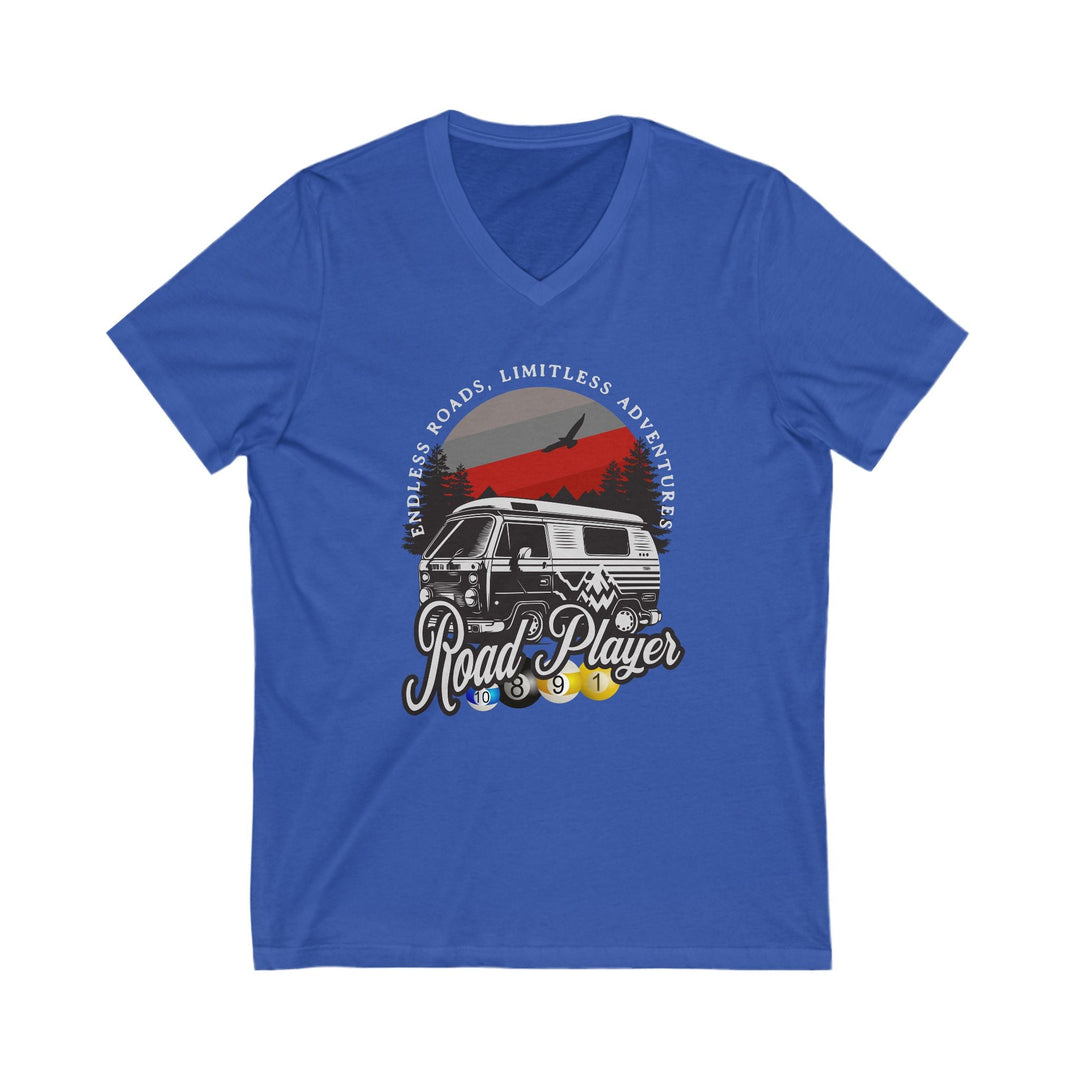 Road Player - Limitless Adventures - Unisex V - Neck Tee - BFLY BILLIARDS