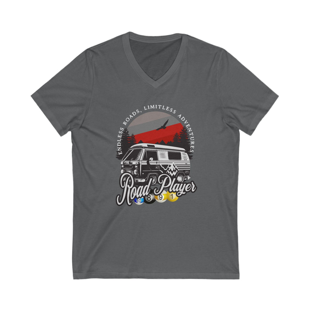 Road Player - Limitless Adventures - Unisex V - Neck Tee - BFLY BILLIARDS