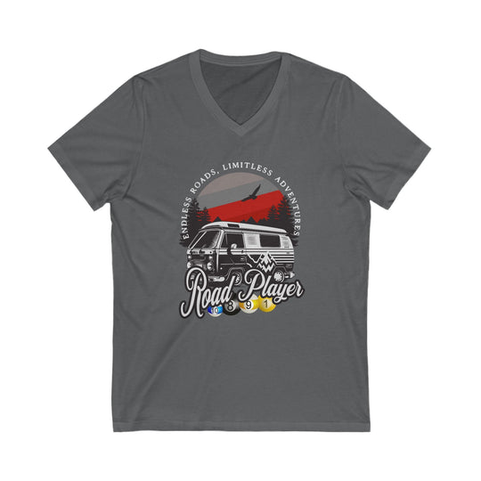 Road Player - Limitless Adventures - Unisex V - Neck Tee - BFLY BILLIARDS