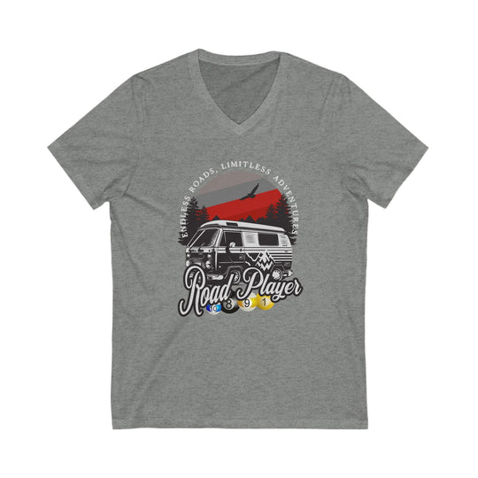 Road Player - Limitless Adventures - Unisex V - Neck Tee - BFLY BILLIARDS