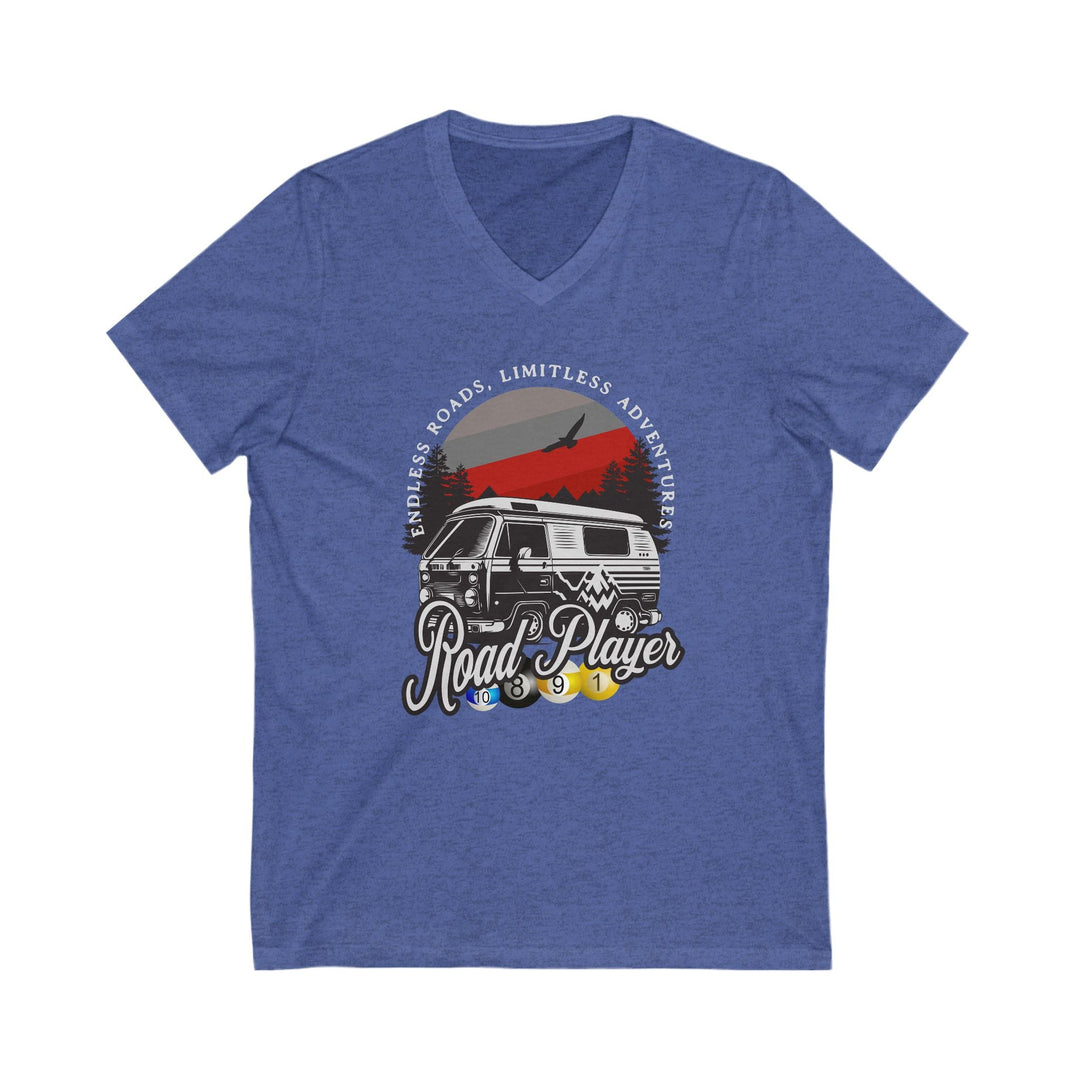 Road Player - Limitless Adventures - Unisex V - Neck Tee - BFLY BILLIARDS