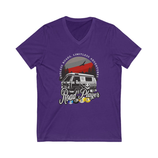 Road Player - Limitless Adventures - Unisex V - Neck Tee - BFLY BILLIARDS