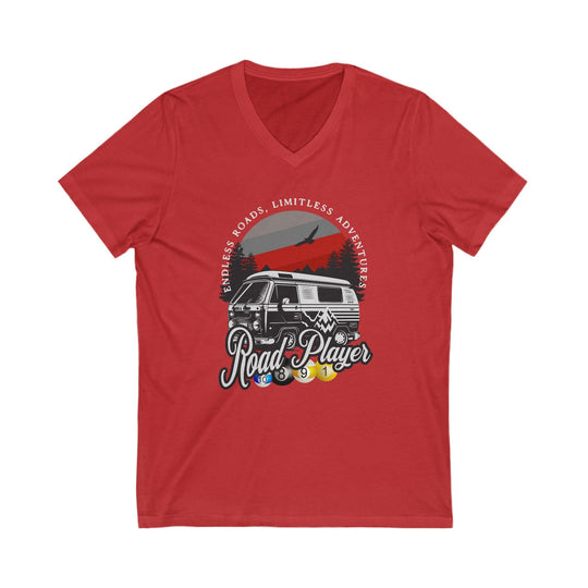 Road Player - Limitless Adventures - Unisex V - Neck Tee - BFLY BILLIARDS