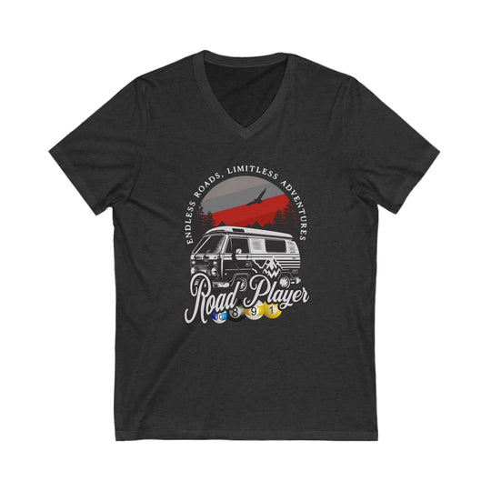 Road Player - Limitless Adventures - Unisex V - Neck Tee - BFLY BILLIARDS