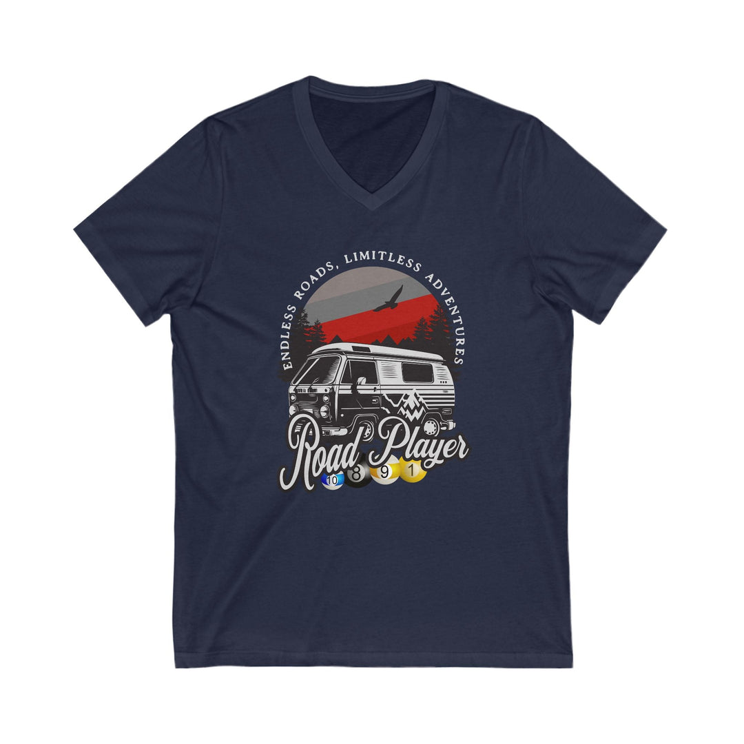 Road Player - Limitless Adventures - Unisex V - Neck Tee - BFLY BILLIARDS