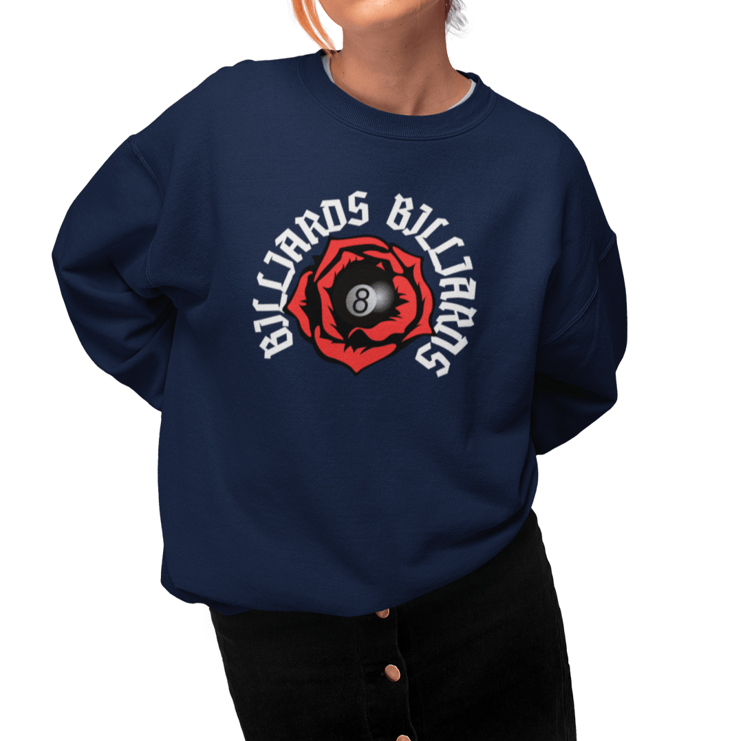 Rose 8 Ball Billiards - Crewneck Sweatshirt - BFLY BILLIARDS